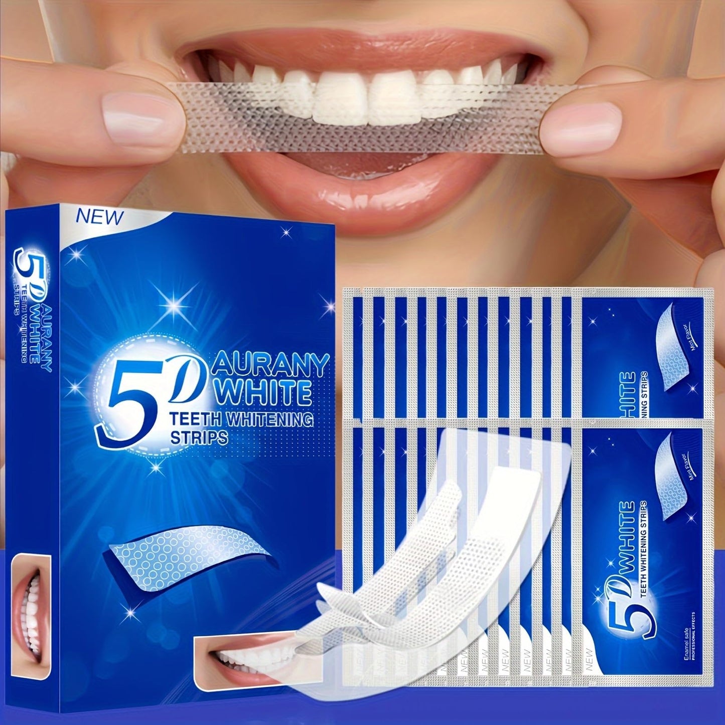 5D Teeth Whitening Strips 21Pairs,Teeth Whitening Gel Teeth Whitening Kit for Teeth Whitening Deeply Cleanses TeethDaily Oral Care Travel Essentials