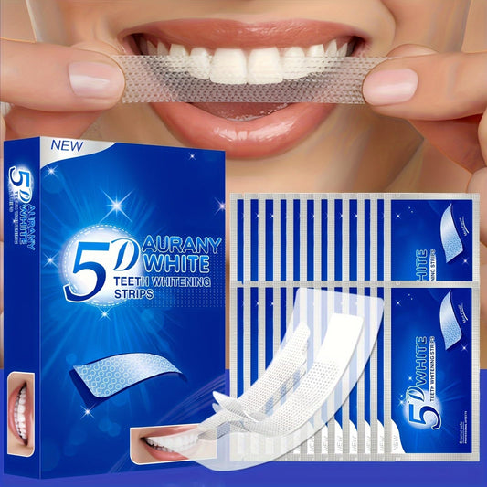 5D Teeth Whitening Strips 21Pairs,Teeth Whitening Gel Teeth Whitening Kit for Teeth Whitening Deeply Cleanses TeethDaily Oral Care Travel Essentials
