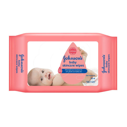 Johnsons Baby Skincare Wipes Gentle Cleaning for Little Hands & Faces 20 sheets Per Pack