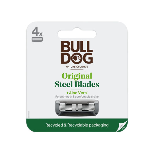 Bulldog Mens Skincare and Grooming Original Razor Blades Refills for Men 4 Count