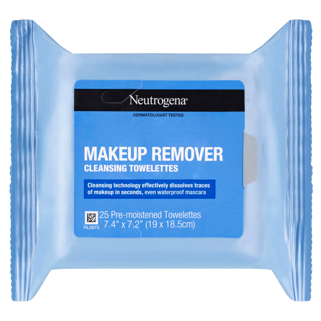 Neutrogena Makeup Remover Wipes Daily Facial Cleanser Towelettes Gently Removes Oil & Makeup Alcohol-Free Makeup Wipes 25 ct